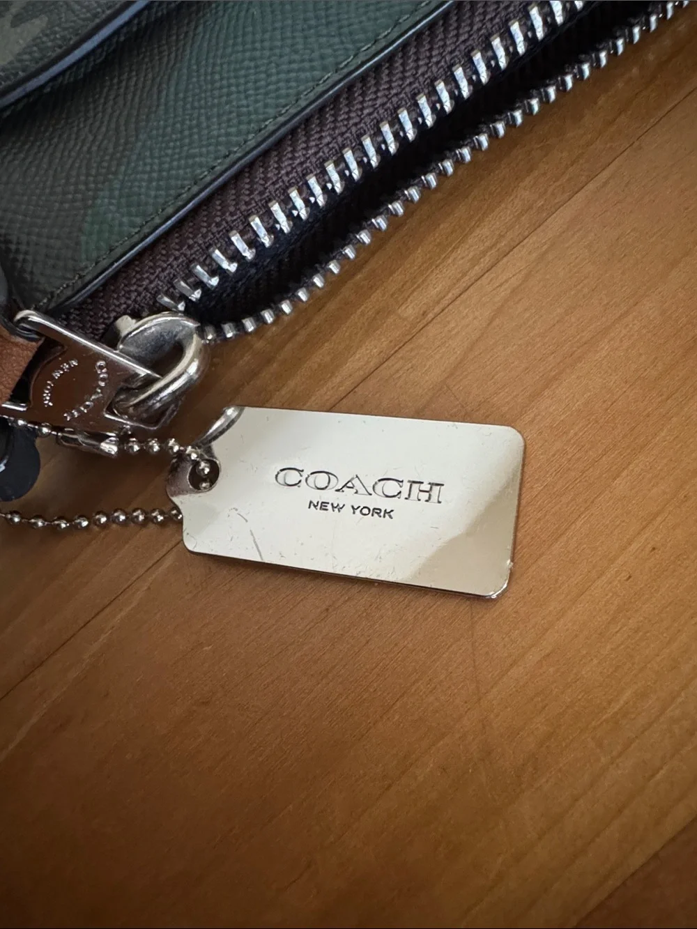COACH Green Camouflage Print Crossbody Bag With Large Slip-On Pocket